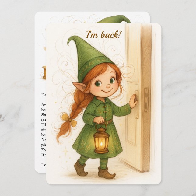 Cartão De Festividades Elf Arrival Letter | Special Delivery from the Nor (Frente/Verso)