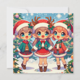 Cartão De Festividades Elf Deer Felry Christmas