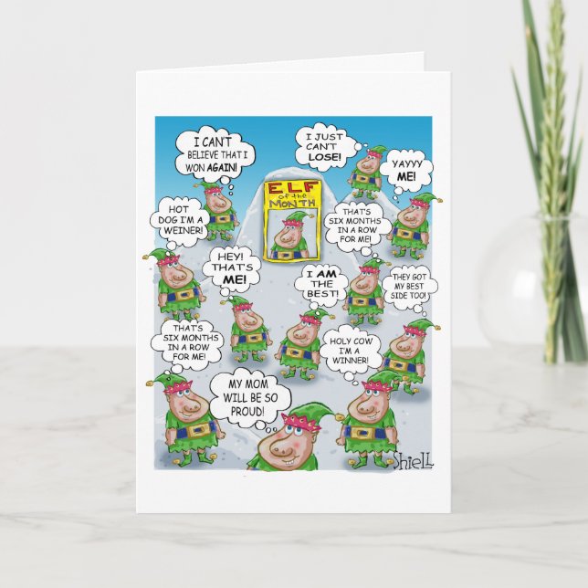 Cartão De Festividades Elf do Mês (Frente)