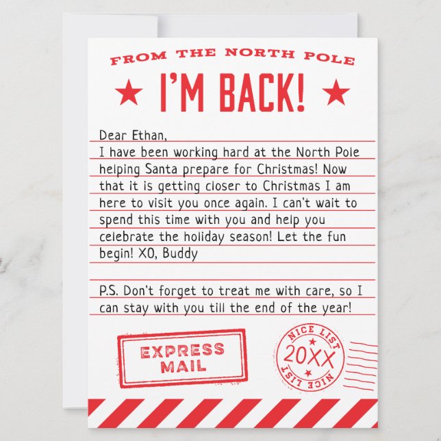 Cartão De Festividades Elf está de volta (Frente)
