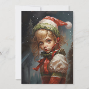Cartão De Festividades Elf Garota Bonita