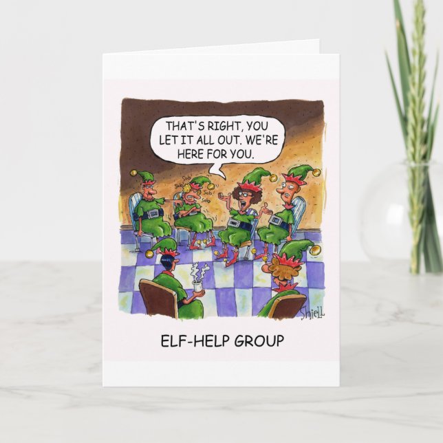Cartão De Festividades Elf Help Group. (Frente)