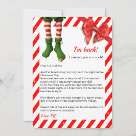 Cartão De Festividades Elf Letter “I’m Back” | Funny North Pole Arrival
