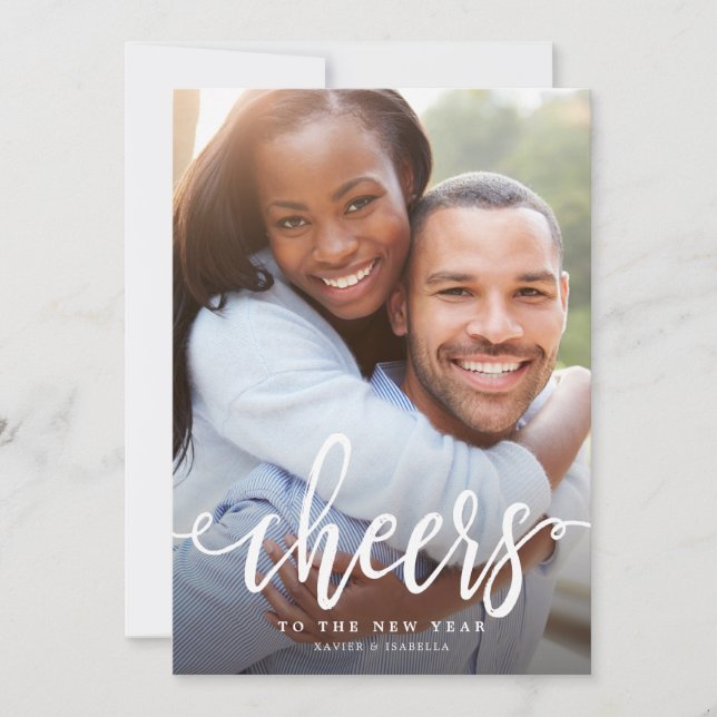 Cartão De Festividades Elogios ao feriado da foto do ano novo (Frente)