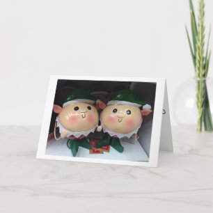 CARTÃO DE FESTIVIDADES ELVES ON SHELF SAYING "MERRY CHRISTMAS" TO YOU