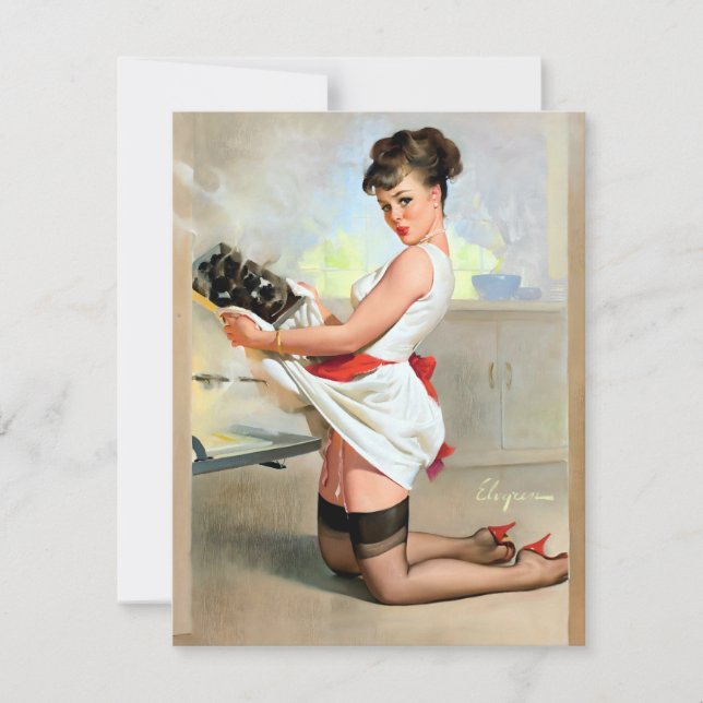 Cartão De Festividades Elvgren Vamos Comer Fora (Frente)