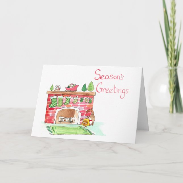 Cartão De Festividades Elvis Guarda a placa de saudação da Lareira (Frente)