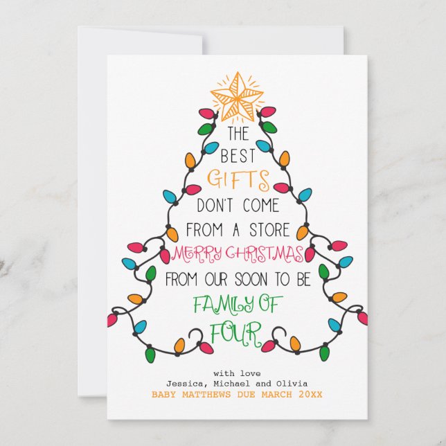 Cartão De Festividades Em breve será família de quatro grávidas de Natal (Frente)