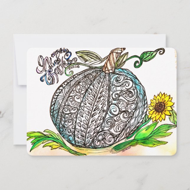 Cartão De Festividades Em Tudo Dê Graças (Frente)