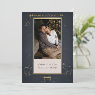 Cartão De Festividades Emanuel Deus Conosco Quadro de Fotos de Família El
