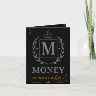 Cartão De Festividades "Emblema Real NMKY – Design de Brasão com Monogram