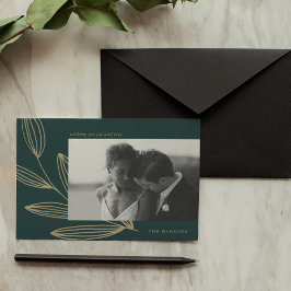 Cartão De Festividades Emerald Green Sprout Photo