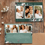 Cartão De Festividades Emerald Greenery Vintage - Cinco Colagem de Fotos<br><div class="desc">Bem-vindos ao nosso encantador design de Cartão de Feriado de Colagem de Foto Emerald Greenery Vintage Cinco, onde o charme de vintage encontra elegância moderna. Este design apresenta uma intricada aquarela verde e caligrafia sutilmente elegante com simples tipografia, capturando a essência do conforto tradicional e do núcleo de chalé rústico....</div>
