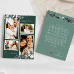 Cartão De Festividades Emerald Greenery Vintage - Quatro Colagem de Fotos<br><div class="desc">Bem-vindos ao nosso encantador design de Cartão de Feriado de Colagem de Fotos Emerald Greenery Vintage Four, onde o charme de vintage encontra elegância moderna. Este design apresenta uma intricada aquarela verde e caligrafia sutilmente elegante com simples tipografia, capturando a essência do conforto tradicional e do núcleo de chalé rústico....</div>