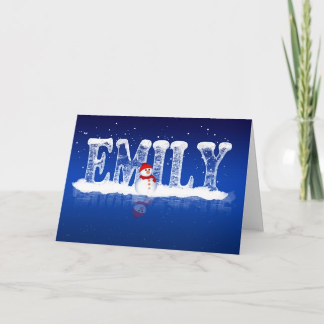 Cartão De Festividades Emily - Christmas Card Personalised For An Emily (Frente)