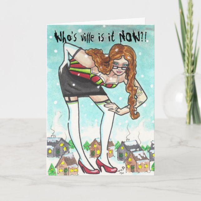 Cartão De Festividades Emily Grinch Holiday Humor Greeting Cards Ville (Frente)