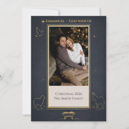 Cartão De Festividades Emmanuel God With Us Elegant Family Photo Frame
