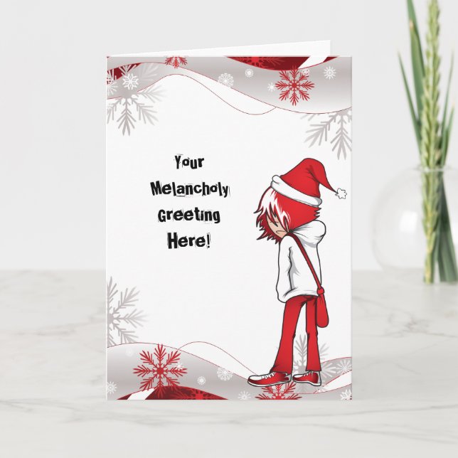 Cartão De Festividades Emo Kid Holiday Card (Frente)