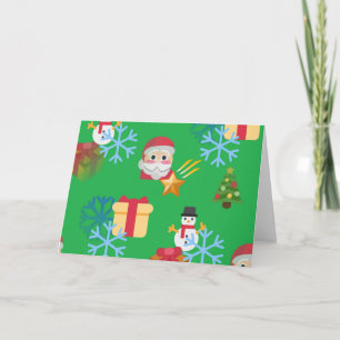 Cartão De Festividades emoji de natal verde