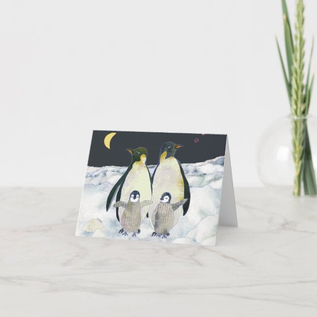 Cartão De Festividades Emperor Penguins in Antarctica (Frente)