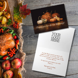 Cartão De Festividades Empresa | Adicione O Logotipo Obrigado Por Todas A