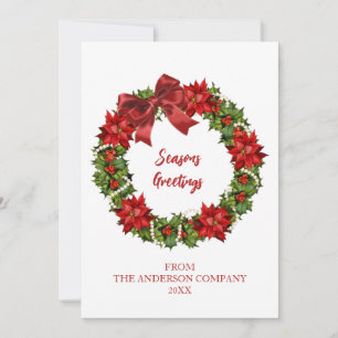 Cartão De Festividades Empresa de Coroa Elegante Cumprimentos de Temporad