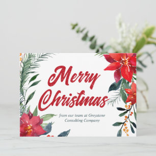 Cartão De Festividades Empresa de Flores de Natal Poinsettia Personalizad