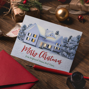 Cartão De Festividades Empresa de Imóveis Personalizados Natal Casa de In