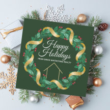 Empresa Imobiliária Felizes Festas Elegante Verde