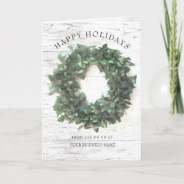 Cartão De Festividades Empresa Rustic Greenery Wreath