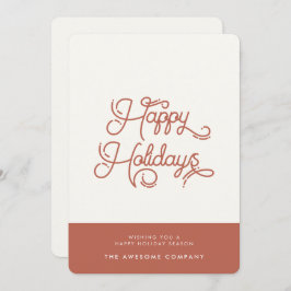 Cartão De Festividades Empresa Terracotta Retro vintage Happy Holidays