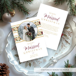 Cartão De Festividades Encantadora Foto Botânica de Natal Casamento TMF26