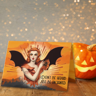 Cartão De Festividades Encantamento Enfeitiçante Retro Halloween