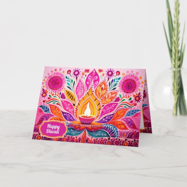 Cartão De Festividades Encantando Diwali: um Festival de Luz (Frente)