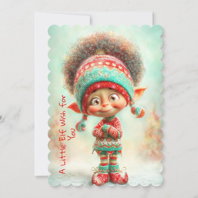 Cartão De Festividades Enchanted Elf | North Pole Christmas Magic (Frente)