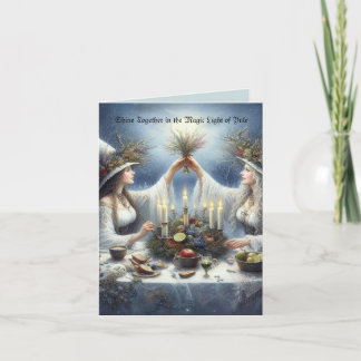 Cartão De Festividades Enchanted Yule Celebration Flat Holiday Card