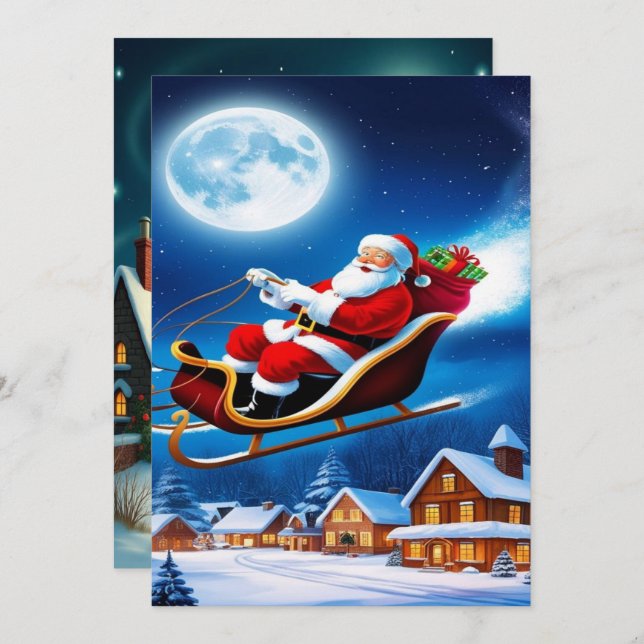 Cartão De Festividades Enchanting Christmas Winter Village Wallpaper 2025 (Frente/Verso)