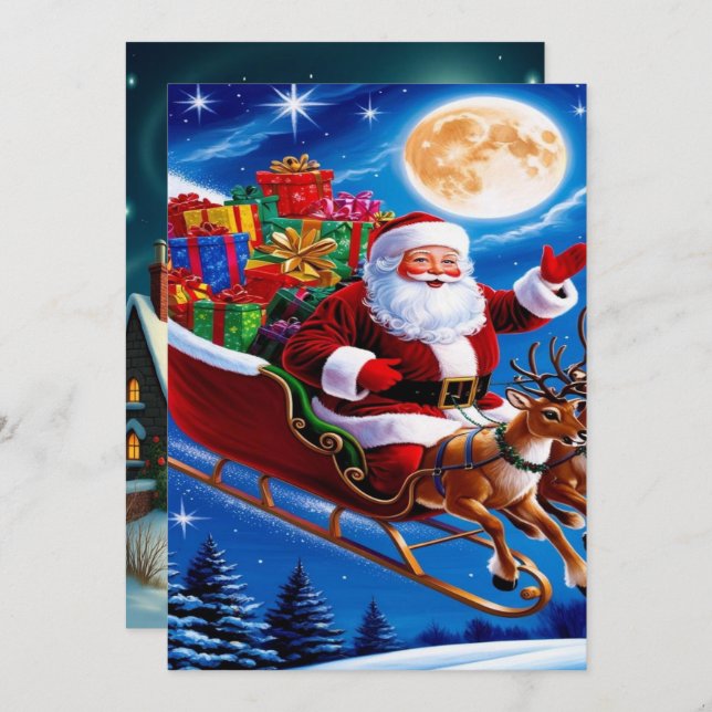 Cartão De Festividades Enchanting Christmas Winter Village Wallpaper 2025 (Frente/Verso)