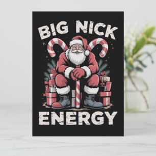 Cartão De Festividades Energia do Grande Nick Papai Noel Engraçado Natal 