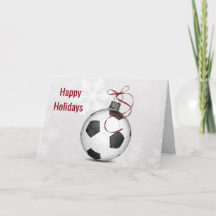 Cartão De Festividades enfeite de bola de futebol Saudações de Fim de Ano