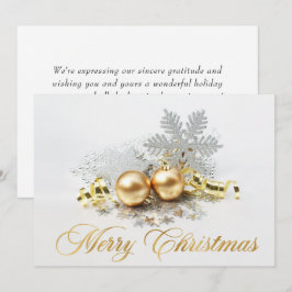 Cartão De Festividades Enfeite De Bolas De Natal Douradas Saudação Corpor