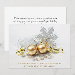 Cartão De Festividades Enfeite De Bolas De Natal Douradas Saudação Corpor