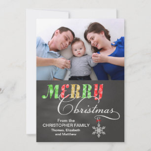 Cartão De Festividades Enfeite de floco de neve de Natal com foto persona
