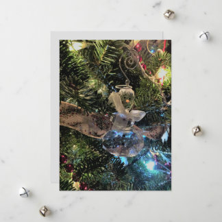 Cartão De Festividades Enfeite de Homem de Neve de Cristal na Árvore