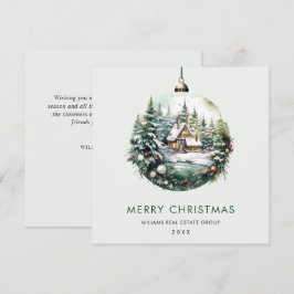 Cartão De Festividades Enfeite de Natal Elegante Cumprimento Corporativo 