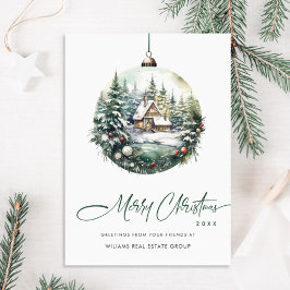 Cartão De Festividades Enfeite de Natal Elegante Cumprimento Corporativo