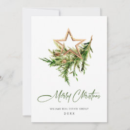 Cartão De Festividades Enfeite de Natal Elegante Saudação Corporativa