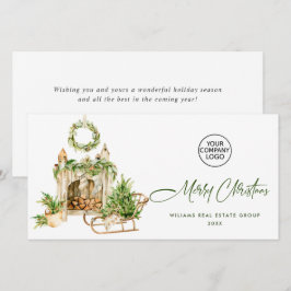 Cartão De Festividades Enfeite de Natal Elegante Saudação Corporativa