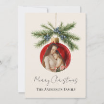Enfeite de Natal em Aquarela Elegante para Foto da