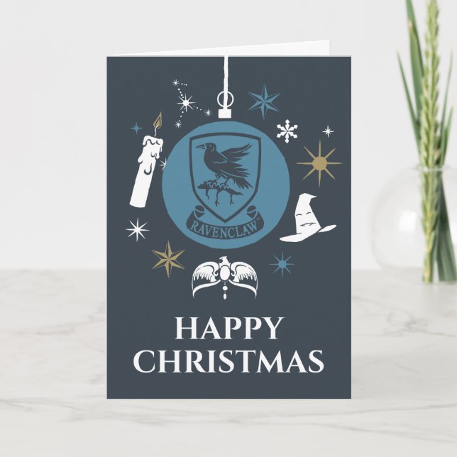 Cartão De Festividades Enfeite de Natal Gráfico RAVENCLAW™ (Frente)